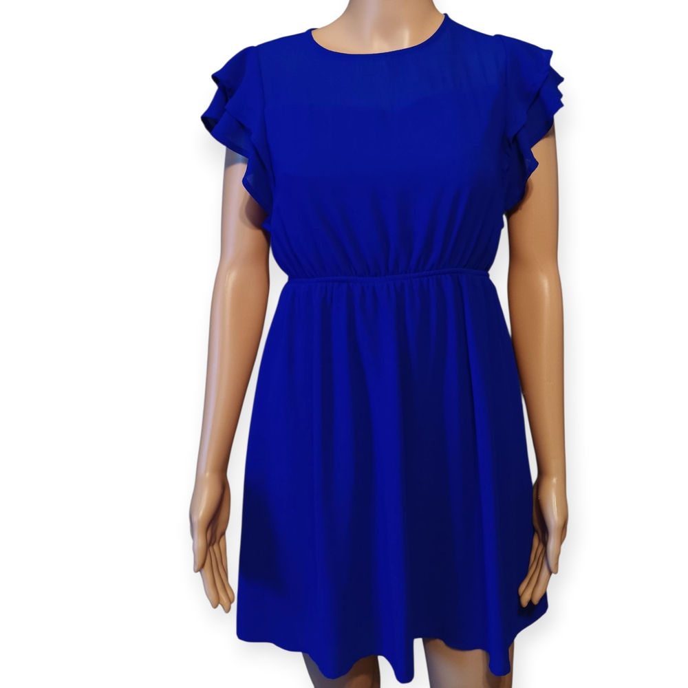 Monteau Royal Blue Ruffle Mini Dress